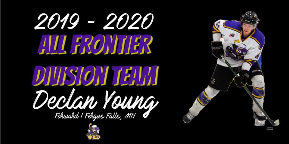 Declan Young receives another award as he has been selected to the NA3HL All Frontier Division Team