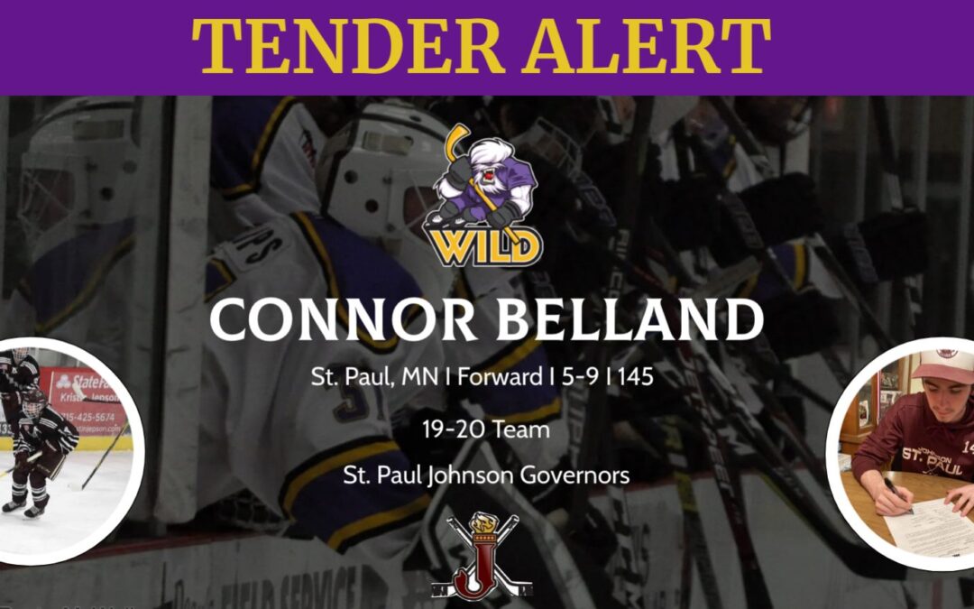 Wild Sign Connor Belland to Tender Agreement for 20-21 Season