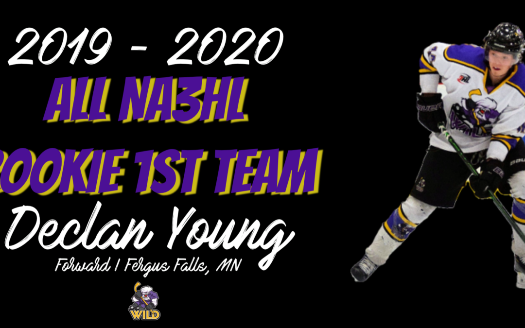 Declan Young receives his final award of the season as he has been selected to the All NA3HL Rookie 1st Team