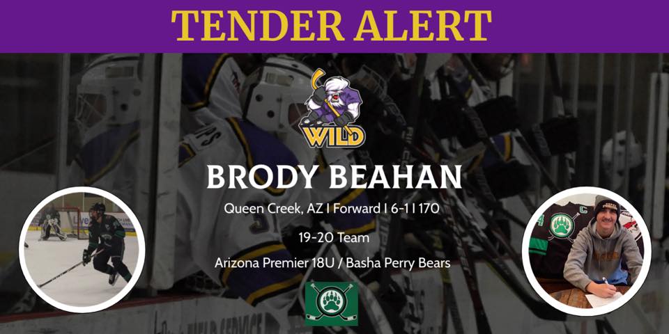 Wild Sign Brody Beahan to Tender Agreement for 20-21 Season