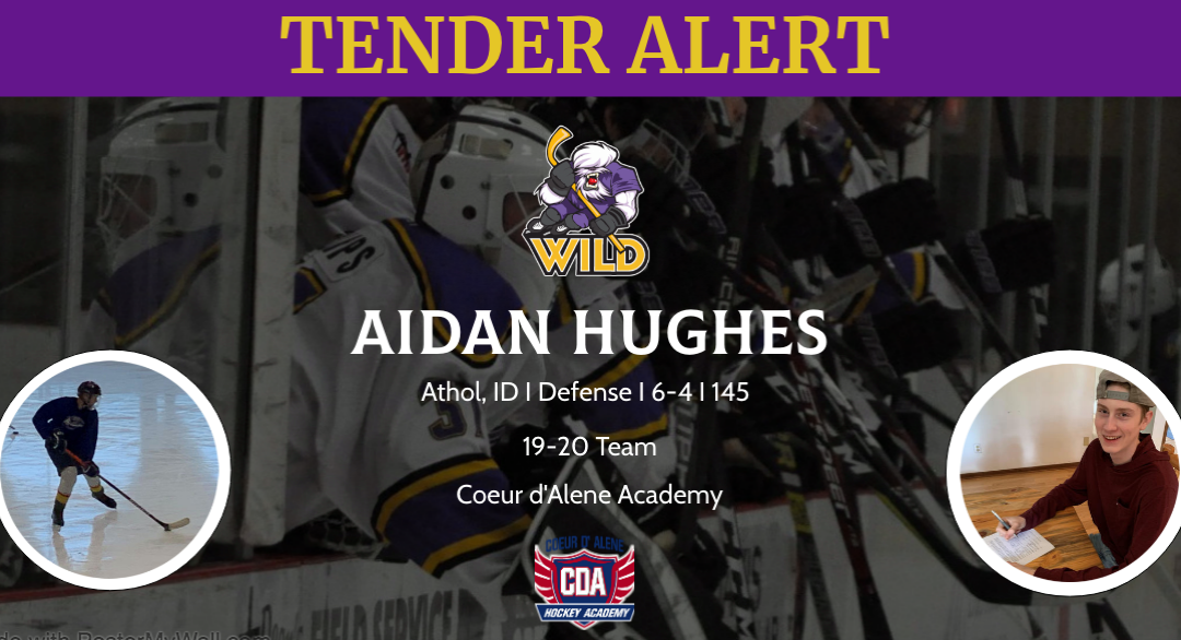 Wild Sign Aidan Hughes to Tender Agreement for 20-21 Season
